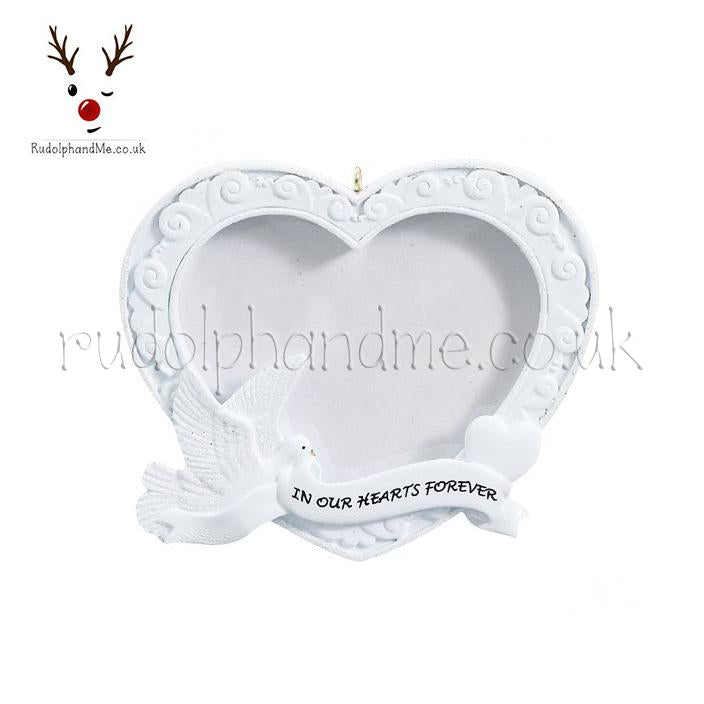 In Our Hearts Photoframe – Personalised Christmas Tree Ornament