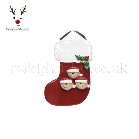 Three Heads On A Stocking- A Personalised Christmas Gift from Rudolphandme.co.uk