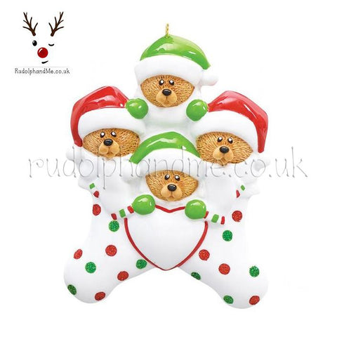 Bear Stocking Family Of Four- A Personalised Christmas Gift from Rudolphandme.co.uk