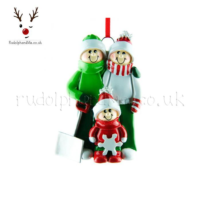 Snow Shovel Family-3 – Personalised Christmas Tree Ornament