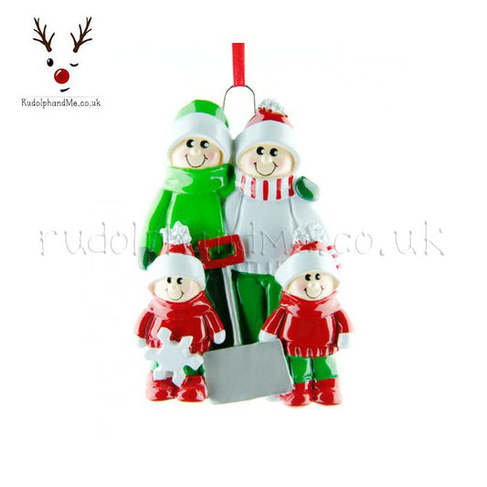 Snow Shovel Family-4 – Personalised Christmas Tree Ornament
