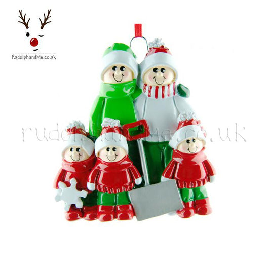 Snow Shovel Family-5 – Personalised Christmas Tree Ornament