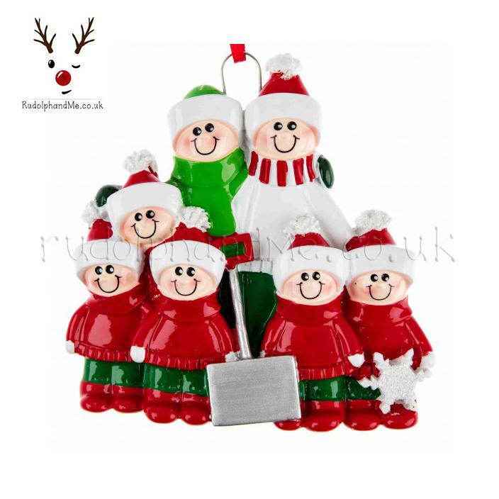 Snow Shovel Family-7 – Personalised Christmas Tree Ornament