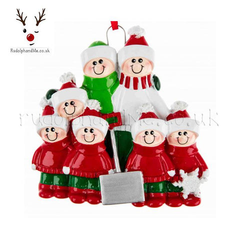 Snow Clearing Family Of Seven- A Personalised Christmas Gift from Rudolphandme.co.uk