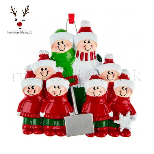 Snow Shovel Family-8 – Personalised Christmas Tree Ornament