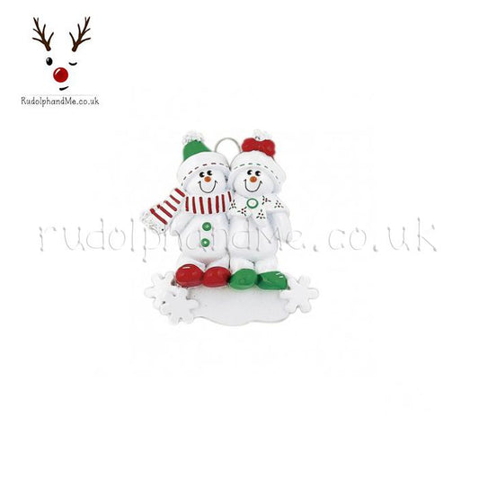 Snowman Sled- 2 – Personalised Christmas Tree Ornament