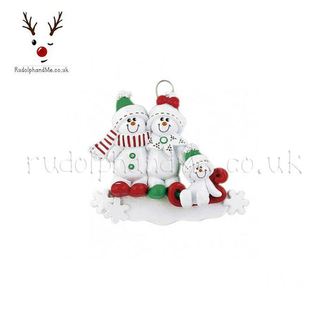 A Personalised Gift from Rudolphandme.co.uk for Snow People Family Of Three