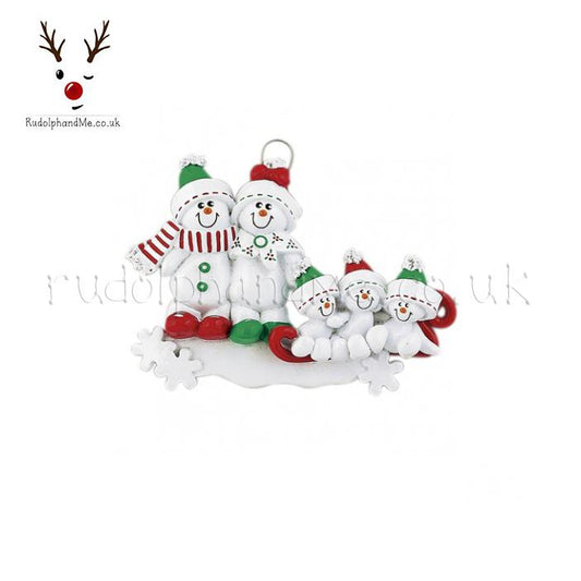 Snowman Sled- 5 – Personalised Christmas Tree Ornament