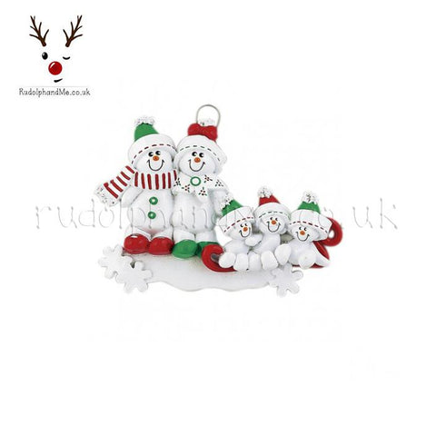 Snow People Family Of Five- A Personalised Christmas Gift from Rudolphandme.co.uk