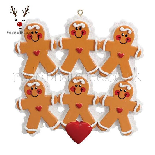 Gingerbread Family- 6 – Personalised Christmas Tree Ornament