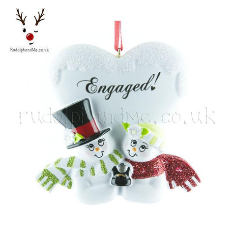 Engaged Snowman Couple- A Personalised Christmas Gift from Rudolphandme.co.uk