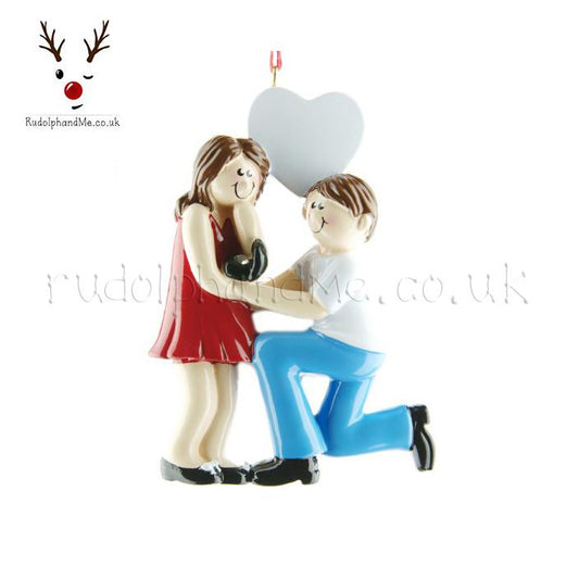 Engaged-Brown – Personalised Christmas Tree Ornament
