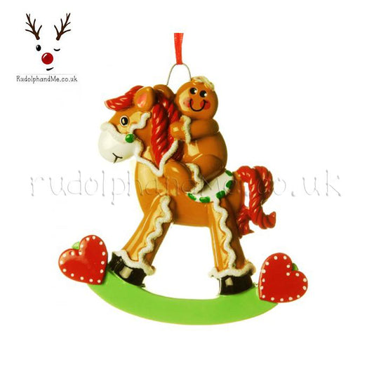 Gingerbread Rocking Horse – Personalised Christmas Tree Ornament