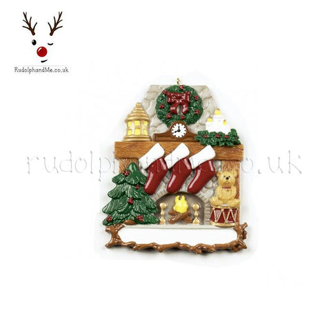 Fireplace And Three Stockings- A Personalised Christmas Gift from Rudolphandme.co.uk