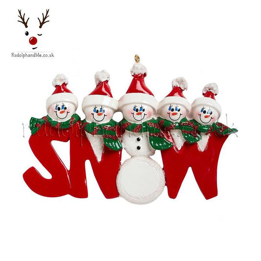 "Snow" Family - 5 – Personalised Christmas Tree Ornament
