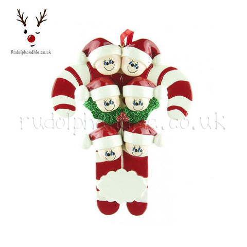 A Personalised Gift from Rudolphandme.co.uk for Six Heads On Candy Cane