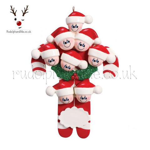 A Personalised Gift from Rudolphandme.co.uk for Candy Cane Family Of Eight