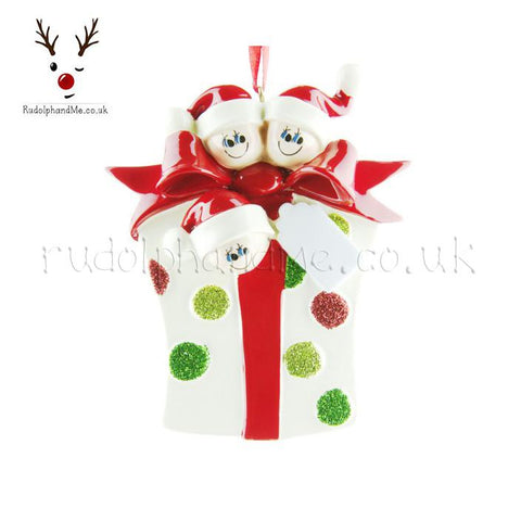 Three Heads On A Present- A Personalised Christmas Gift from Rudolphandme.co.uk