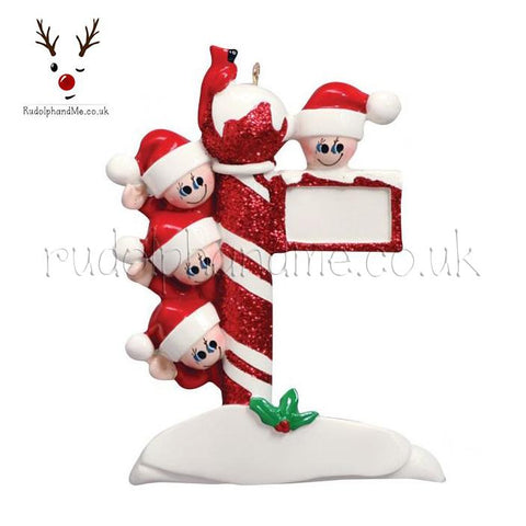 Street Post Family Of Four- A Personalised Christmas Gift from Rudolphandme.co.uk