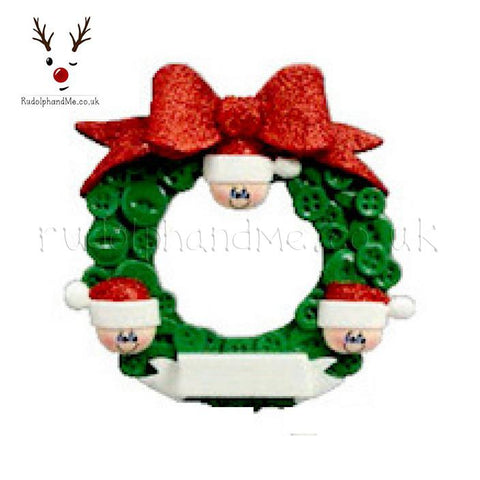 Three Heads On A Wreath- A Personalised Christmas Gift from Rudolphandme.co.uk