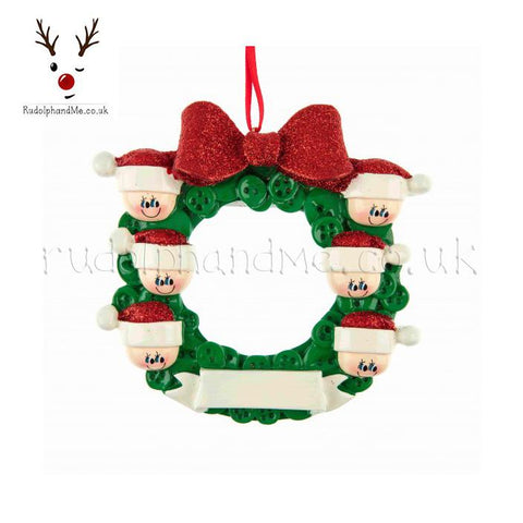 Six Heads On A Wreath- A Personalised Christmas Gift from Rudolphandme.co.uk