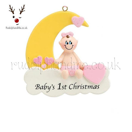 Rocking Teddy Pink – Personalised Christmas Tree Ornament