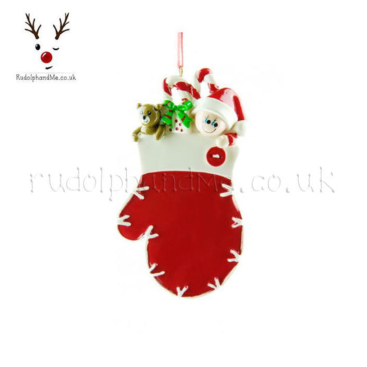 Baby Mitten – Personalised Christmas Tree Ornament