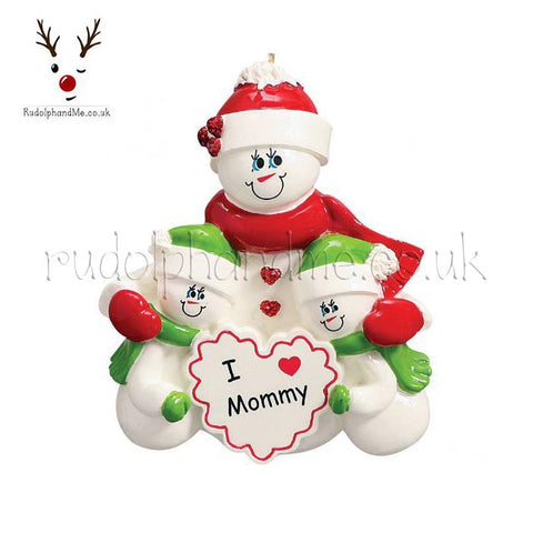 I Love Mommy Family Of Three- A Personalised Christmas Gift from Rudolphandme.co.uk