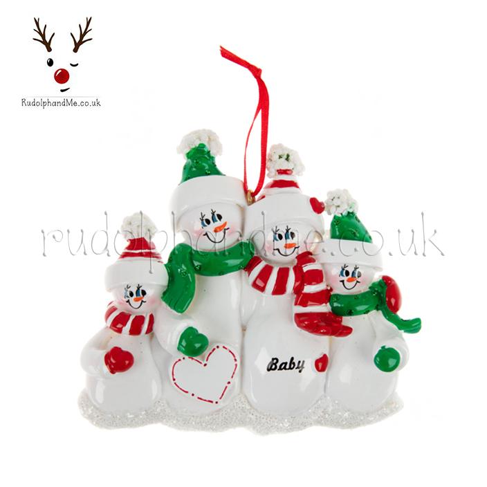 Expecting Snow Family/ 4 – Personalised Christmas Tree Ornament