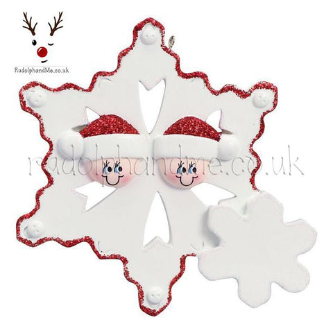 A Personalised Gift from Rudolphandme.co.uk for Snow Flake Family Of Two