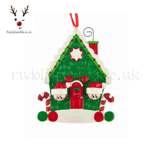 Candy Cane House/ 2 – Personalised Christmas Tree Ornament
