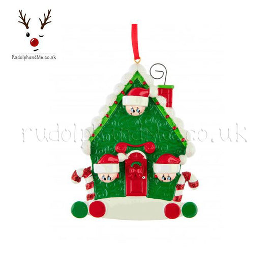 Candy Cane House/ 3 – Personalised Christmas Tree Ornament