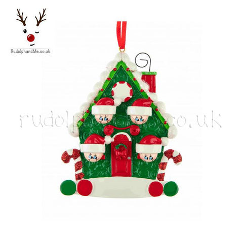 A Personalised Gift from Rudolphandme.co.uk for Candy Cane Cottage With Four Heads