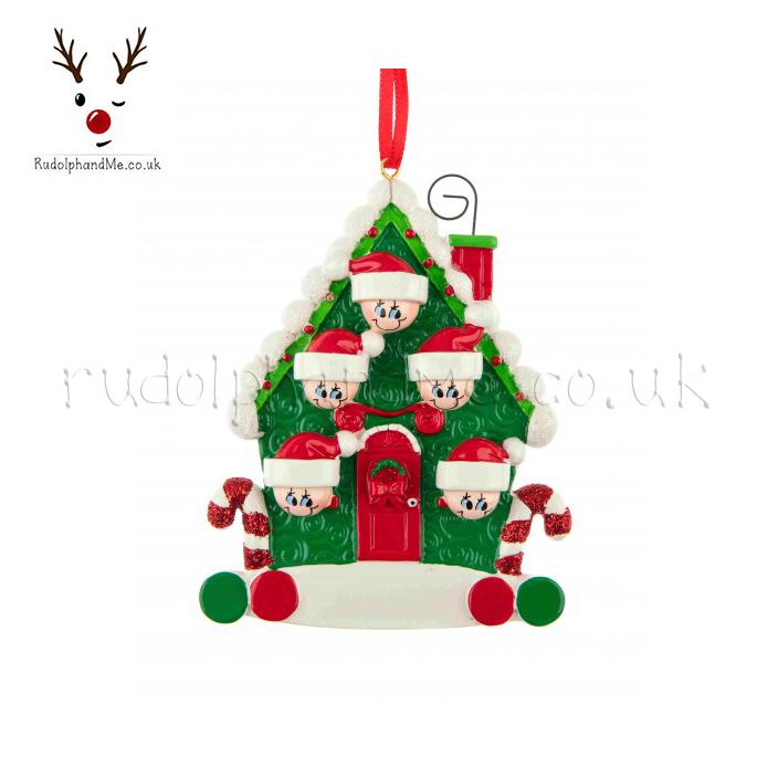 Candy Cane House/ 5 – Personalised Christmas Tree Ornament