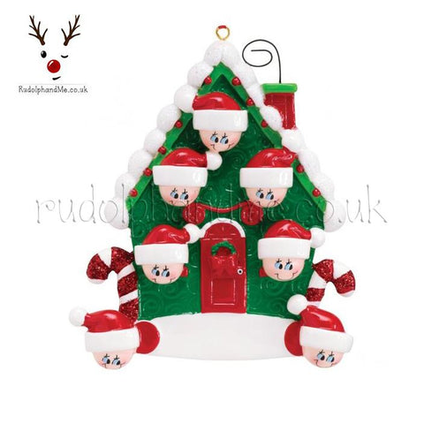 Candy Cane House Family Of Seven- A Personalised Christmas Gift from Rudolphandme.co.uk