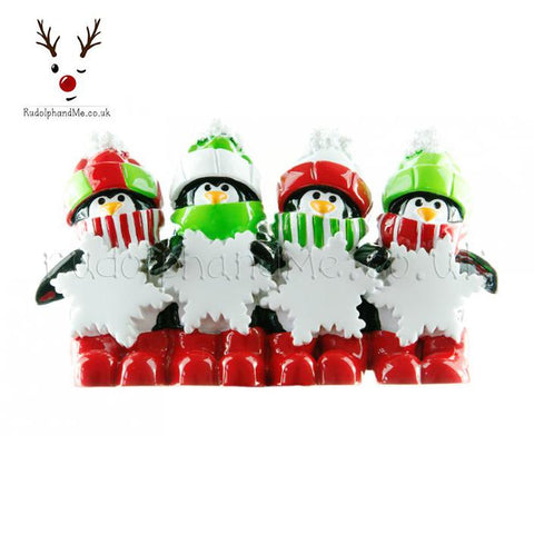 Table Top Booted Penguin Family Of Four- A Personalised Christmas Gift from Rudolphandme.co.uk
