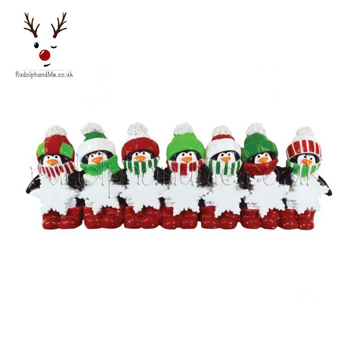 Penguin Snowflake - 8 – Personalised Christmas Tree Ornament