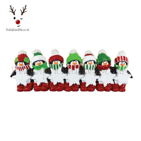 Table Top Booted Penguin Family Of Eight- A Personalised Christmas Gift from Rudolphandme.co.uk