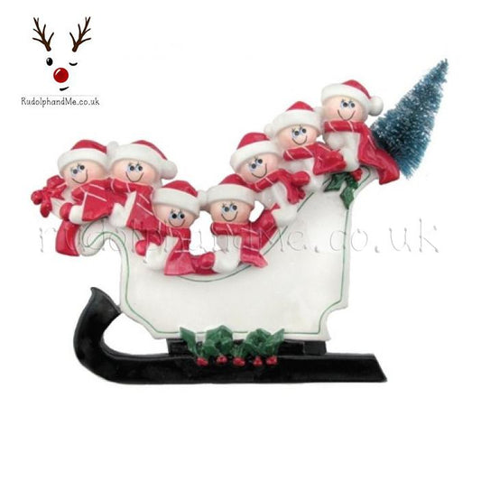 Sleigh Family- 7 – Personalised Christmas Tree Ornament