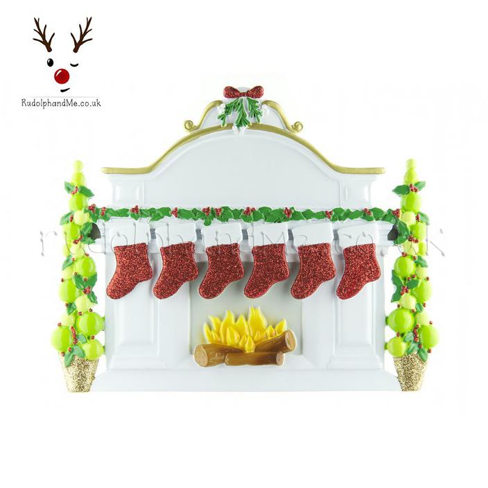 White Mantle Family-6 – Personalised Christmas Tree Ornament